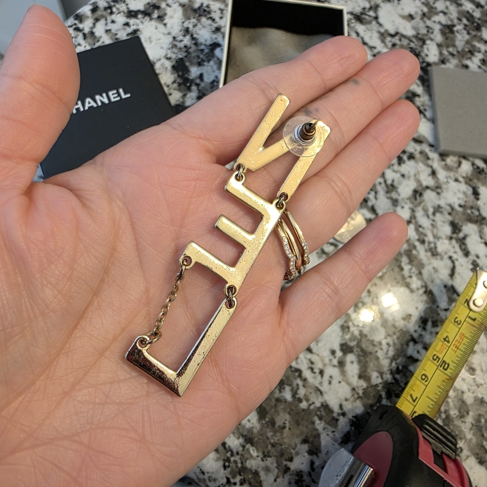 Homemade Elegant Silver Logo Earrings - Picture 7 of 7